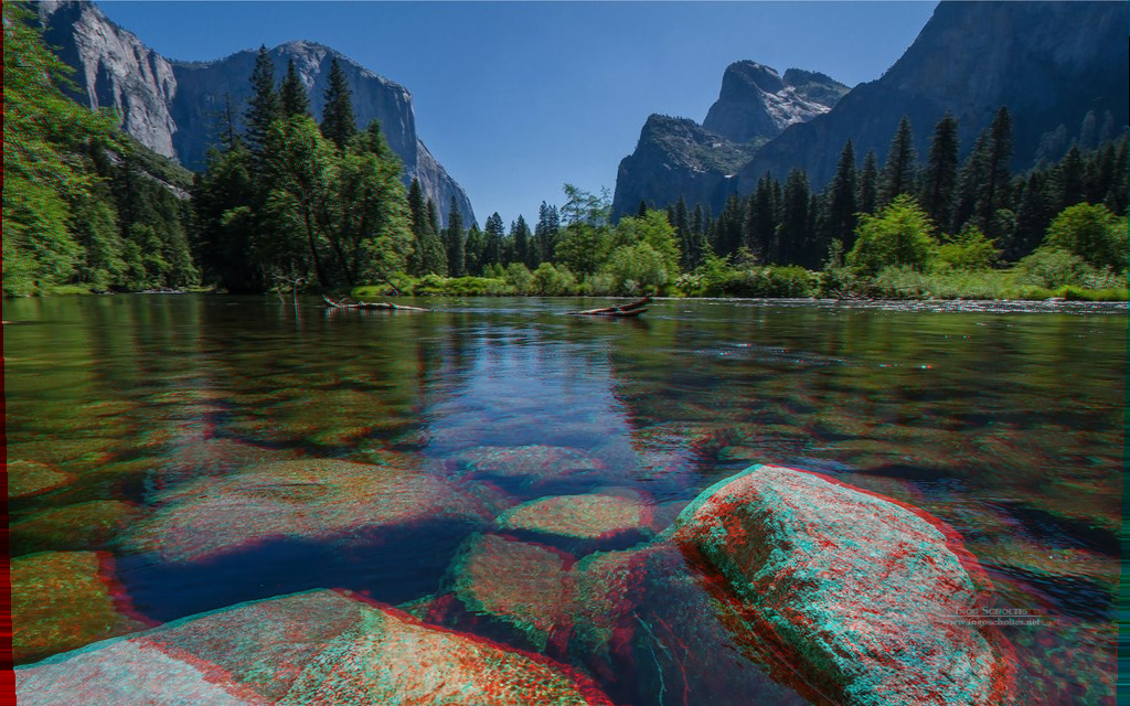Merced River — Anaglyph 3D